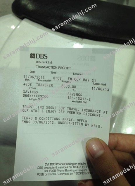 Singapore DBS bank check